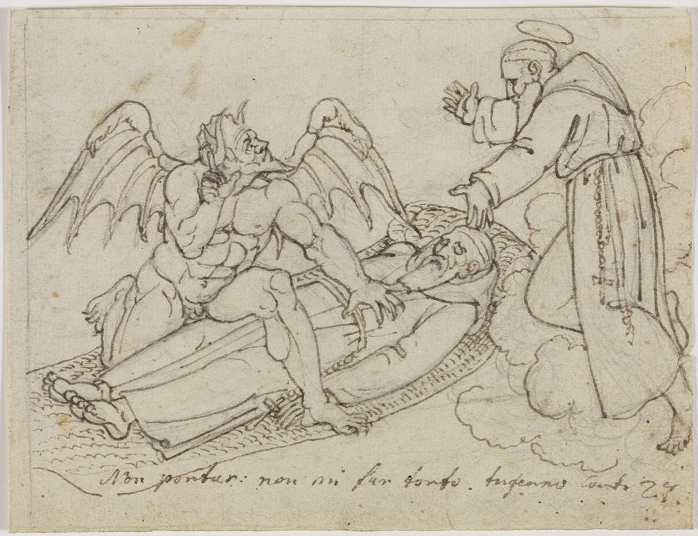 Joseph Anton Koch - Skizze zu Guido da Montefeltro (Dante Inferno, Canto 27)