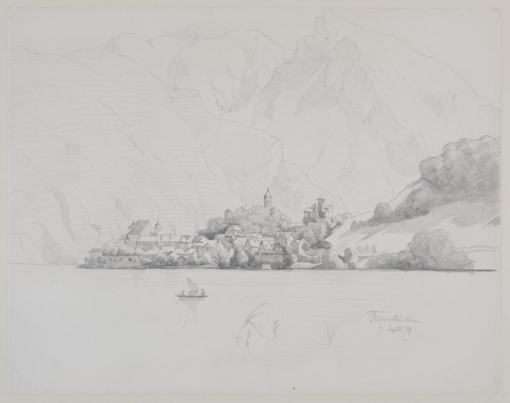 Edmund Friedrich Kanoldt - Blick von Nordwesten über den Traunsee auf Traunkirchen