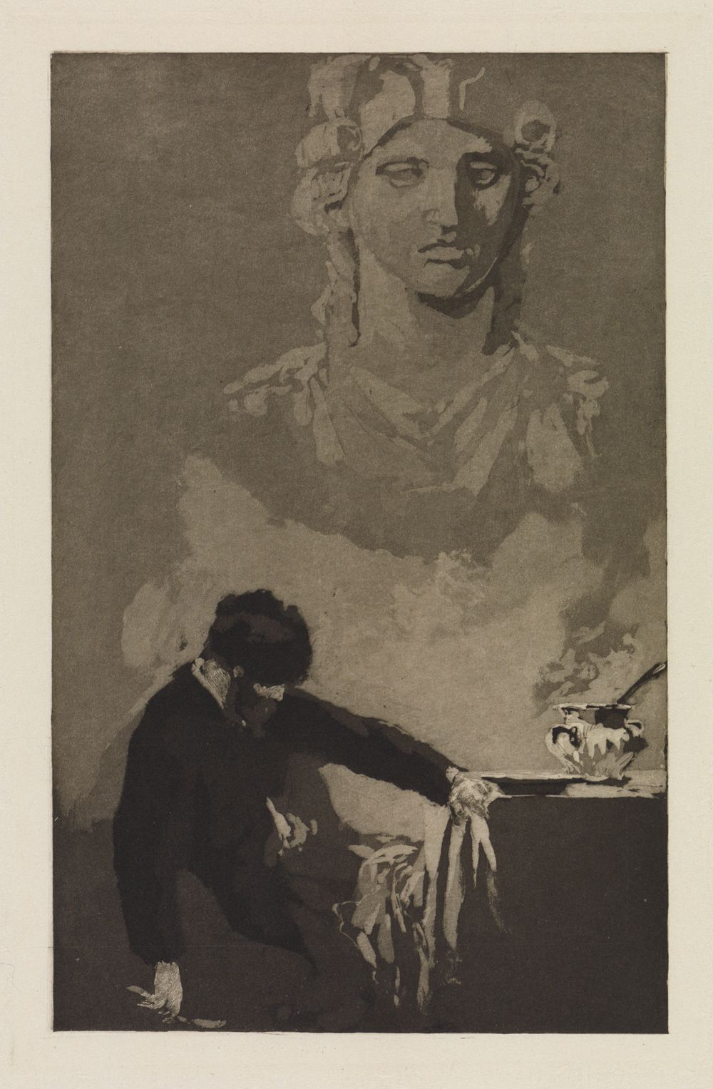 Max Klinger - Titelblatt mit träumendem Künstler