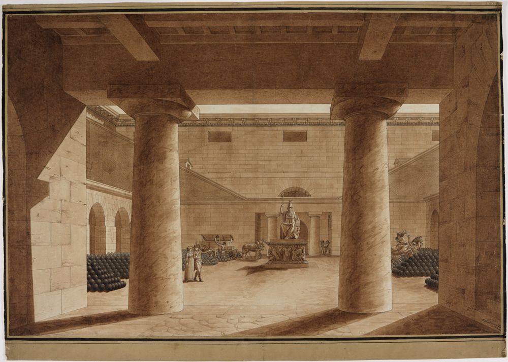 Friedrich Weinbrenner (1766) - Entwurf für ein Zeughaus: Innenhof