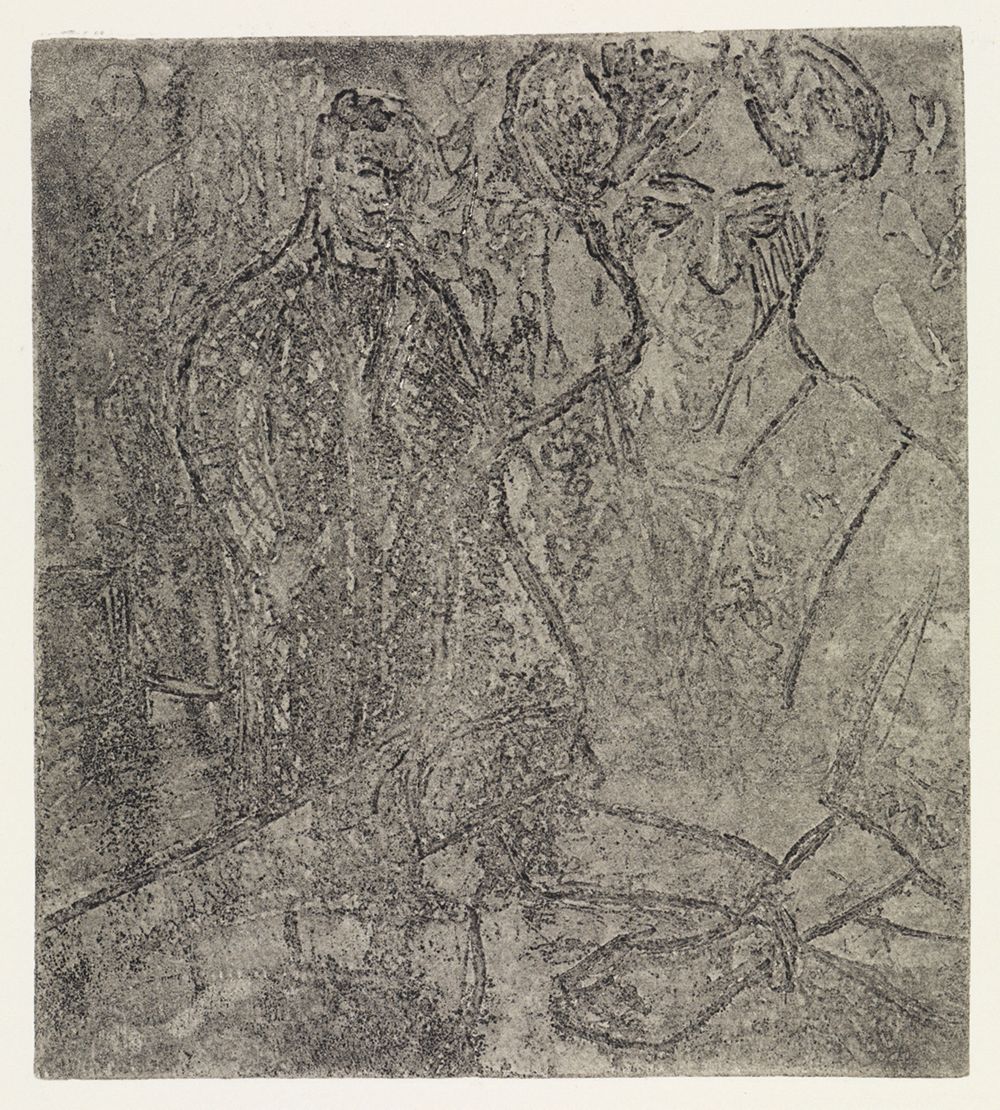 Ernst Ludwig Kirchner - Mann und sitzende Frau/Blonde und schwarze Frau