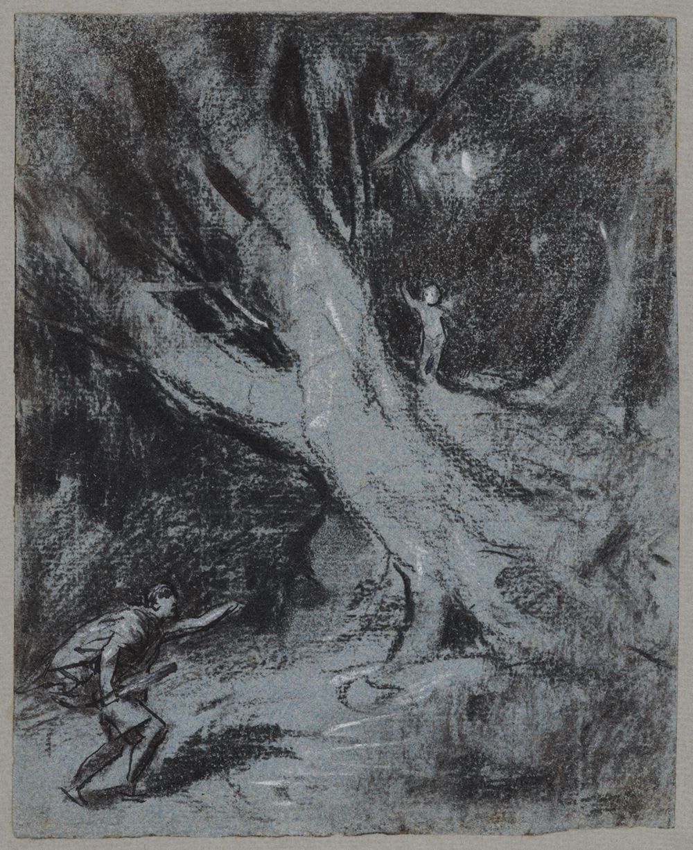 Edmund Friedrich Kanoldt - Illustrationsentwurf zu Shakespeares Ein Sommernachtstraum: Droll, Lysander und Demetrius neckend