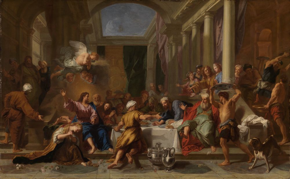 Jean-Baptiste Jouvenet - Kopie (?) - Christus und Maria Magdalena beim Gastmahl des Pharisäers Simon
