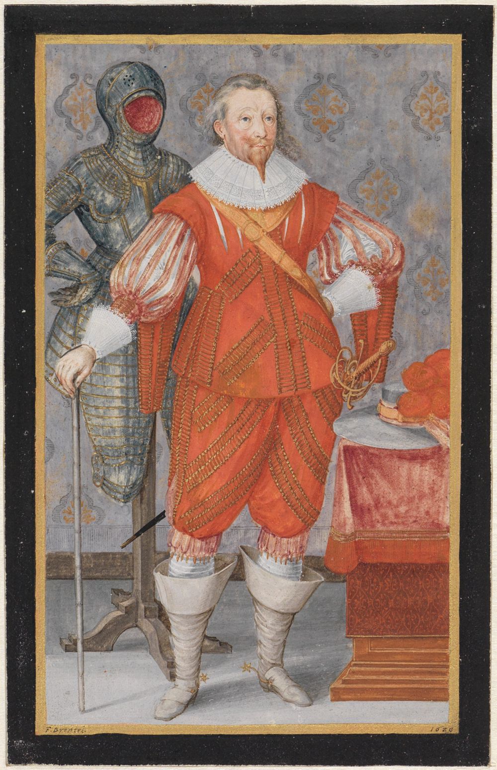 Friedrich Brentel - Friedrich Graf von Solms-Rödelheim in ganzer Figur