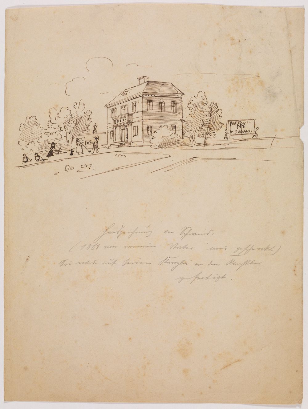 Moritz von Schwind - Gelegenheitsskizze einer Villa