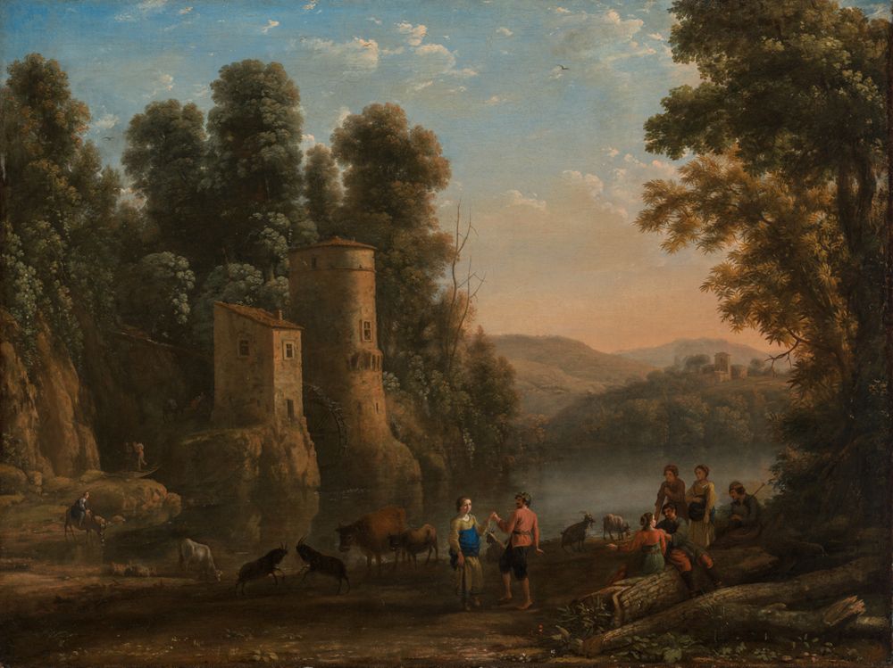 Claude Gellée gen. Lorrain - Landschaft mit Hirten (Der Tanz am Ufer)