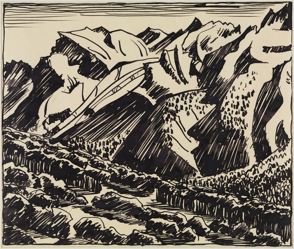 August Babberger - Berglandschaft im Bergell