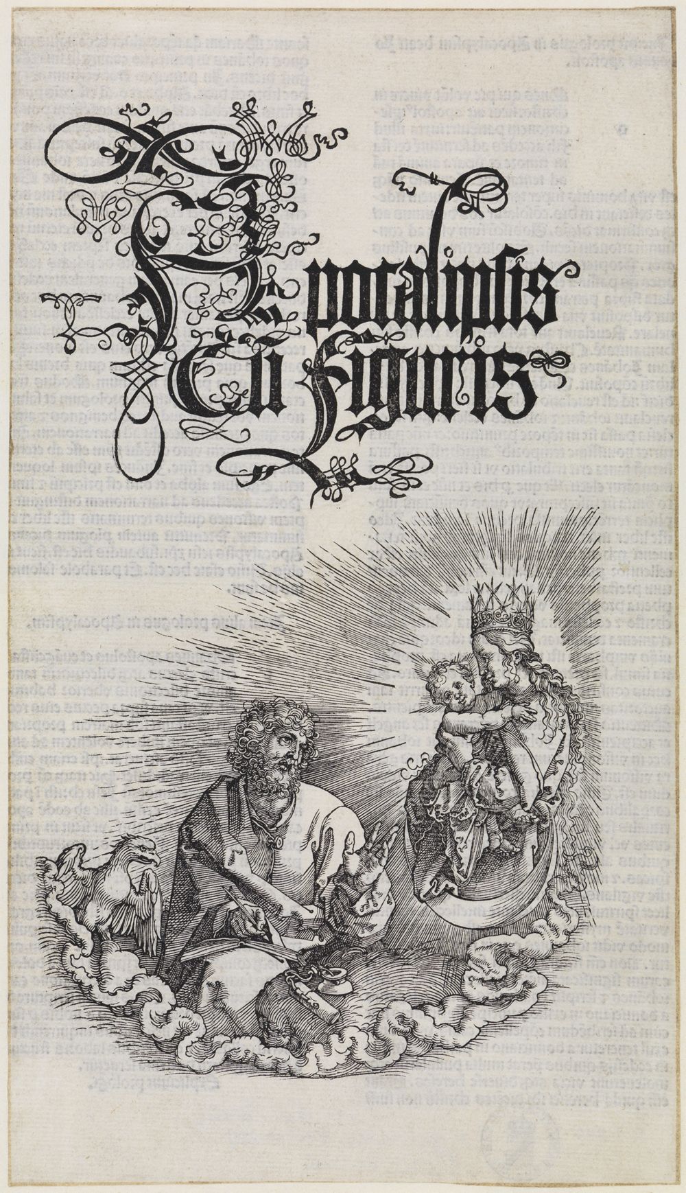 Albrecht Dürer - Maria erscheint Johannes (Titelblatt der Apokalypse)