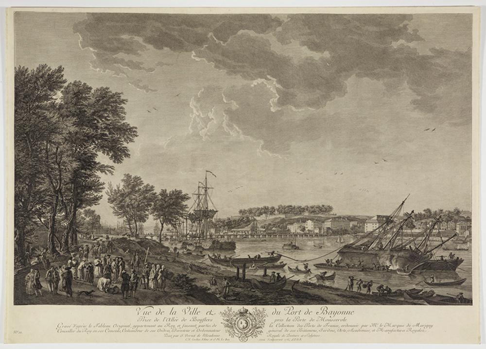Jacques-Philippe Lebas - Vue de la Ville et du Port de Bayonne