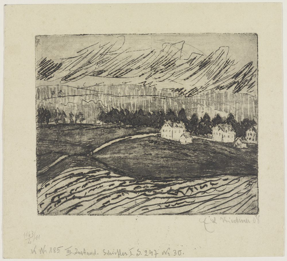 Ernst Ludwig Kirchner - Äcker und Häuser im Erzgebirge