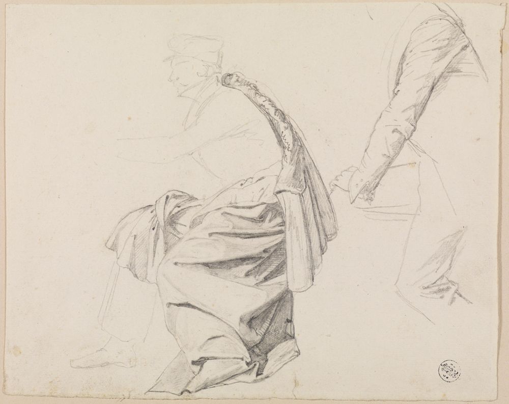 Friedrich Mosbrugger - Zwei Figuren- und Gewandstudien