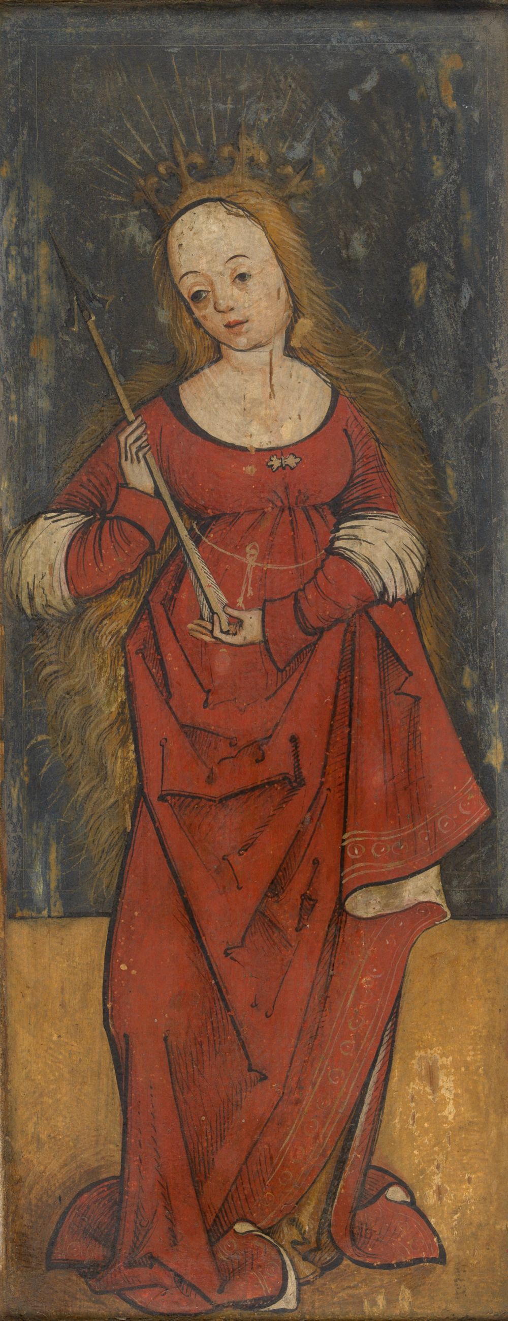 Schwäbisch, um 1500 - Die Heilige Ursula (verso: Heiliger Onuphrius)