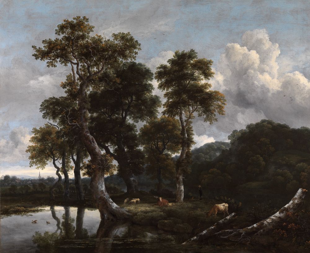 Jacob Isaackszoon van Ruisdael - Grosse Baumgruppe am Wasser