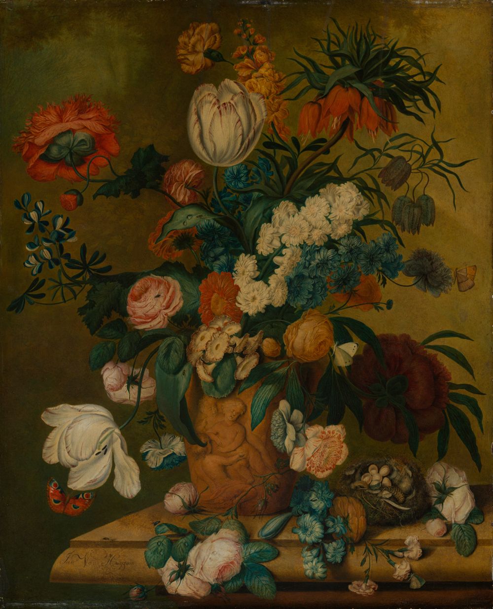 Anonym - Blumenstillleben (in der Art von Jan van Huysum)