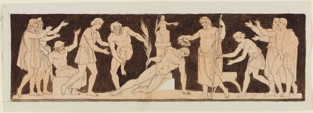 Moritz von Schwind - Der Tod des Ringkämpfers Arrhichion
