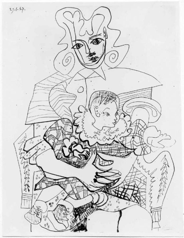Pablo Picasso - Ines und ihr Kind (Inès et son enfant)