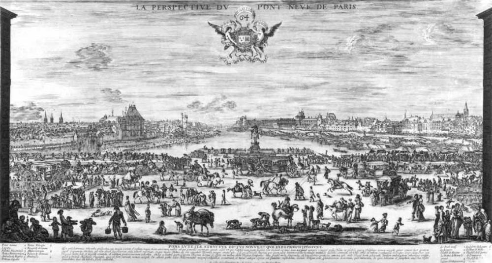 Stefano della Bella - Blick auf den Pont Neuf in Paris