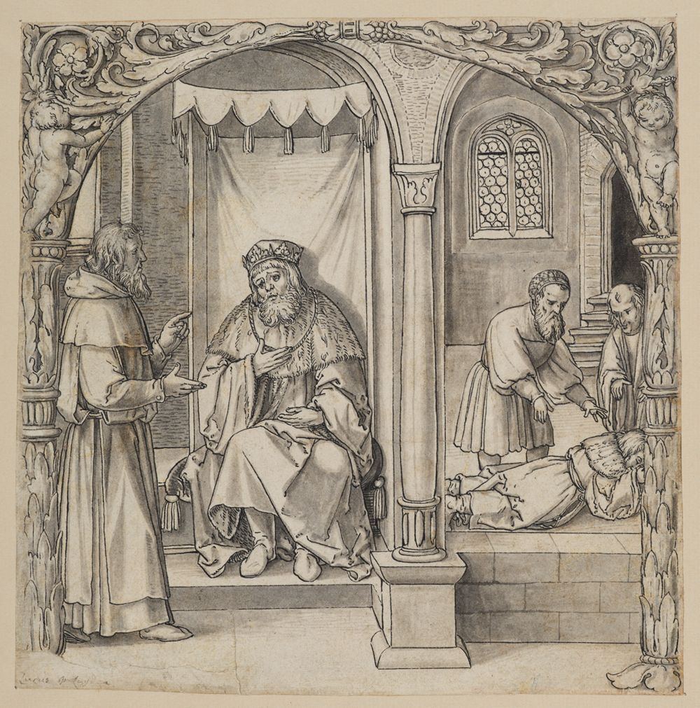 Sigmund Holbein - Der Prophet Nathan vor König David; Davids Buße