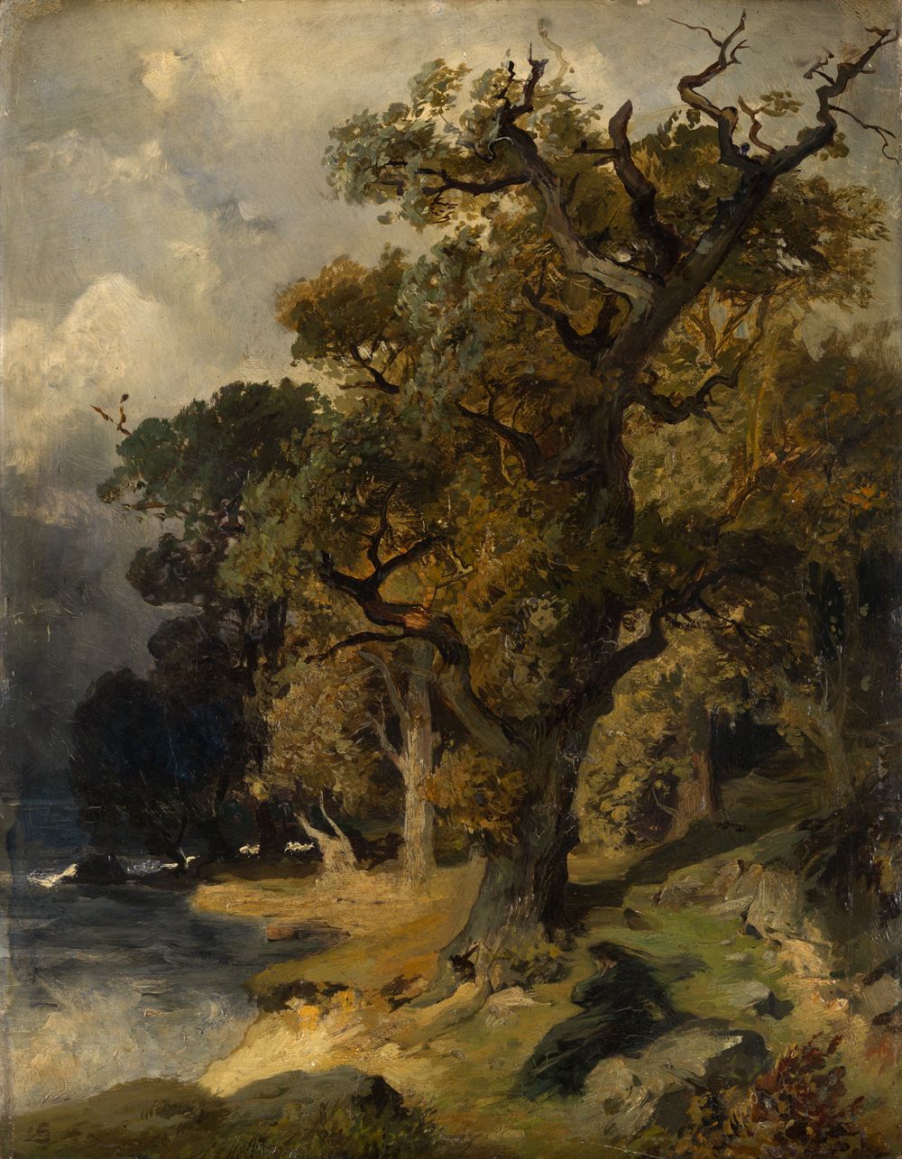 Edmund Friedrich Kanoldt - Herbstlicher Eichwald am Seeufer