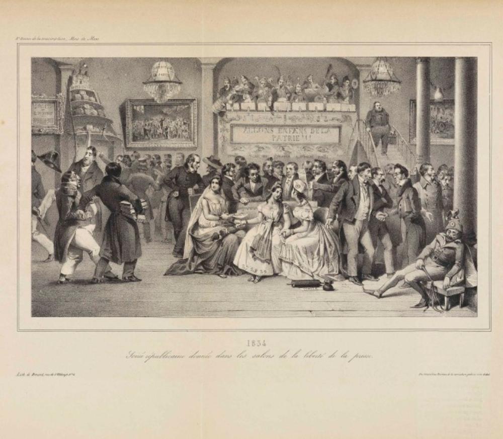 J. J. Grandville - 1834 / Soirée républicaine