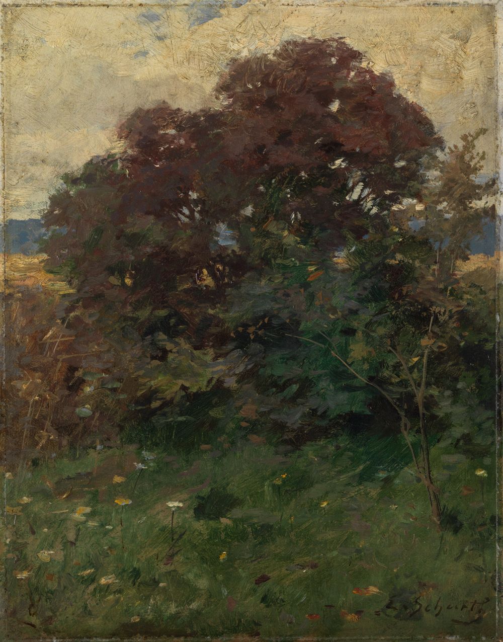 Ernst Schurth - Herbstliche Baumgruppe am Wiesenrand
