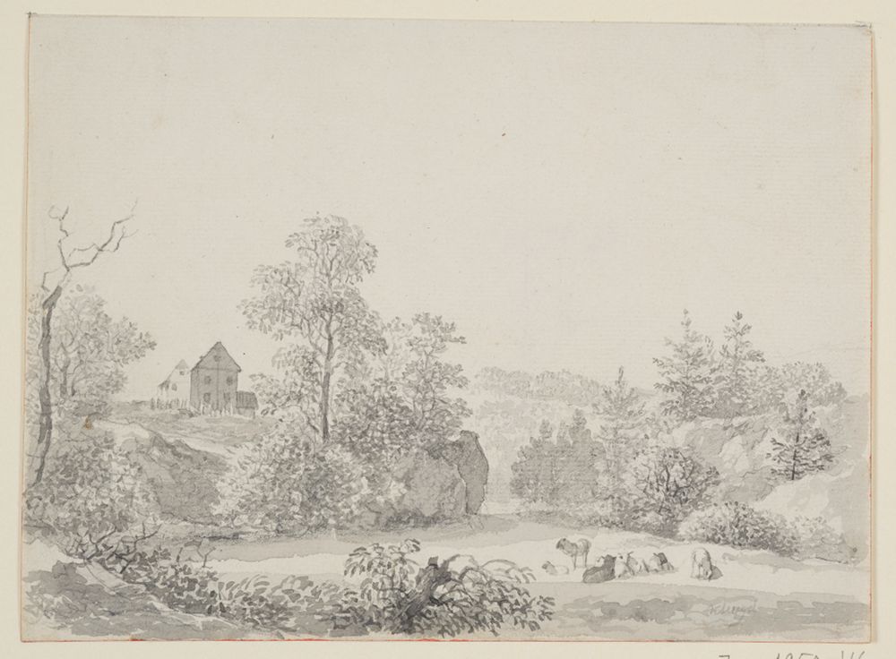 Johann Christian Klengel - Landschaft mit Schafherde