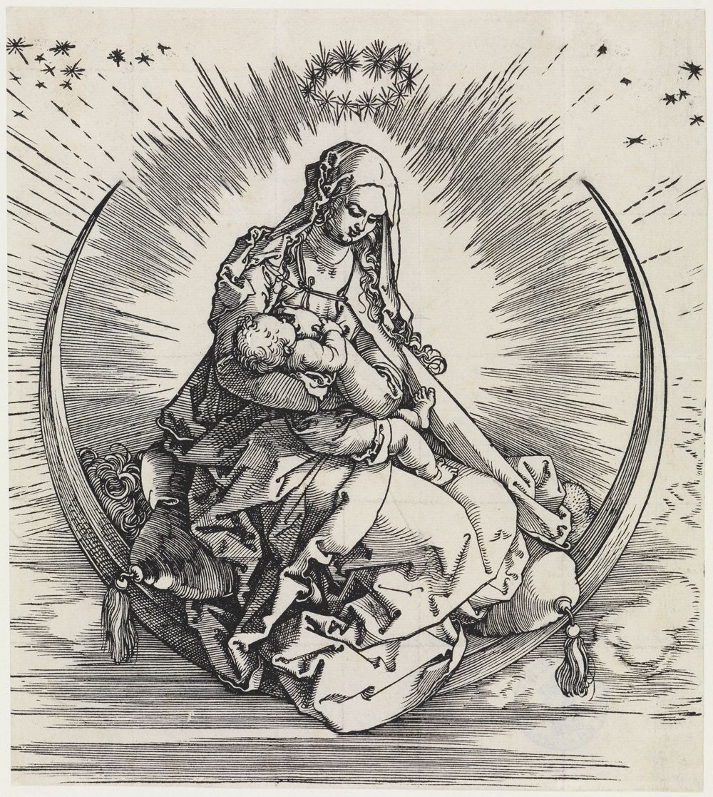 Albrecht Dürer - Maria auf der Mondsichel (Titelblatt des Marienlebens)