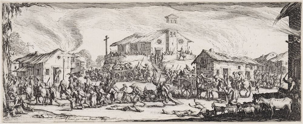Jacques Callot - Plünderung und Niederbrennen eines Dorfes