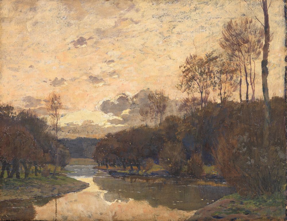 Wilhelm Nagel (1866) - Frühlingslandschaft in Abendstimmung