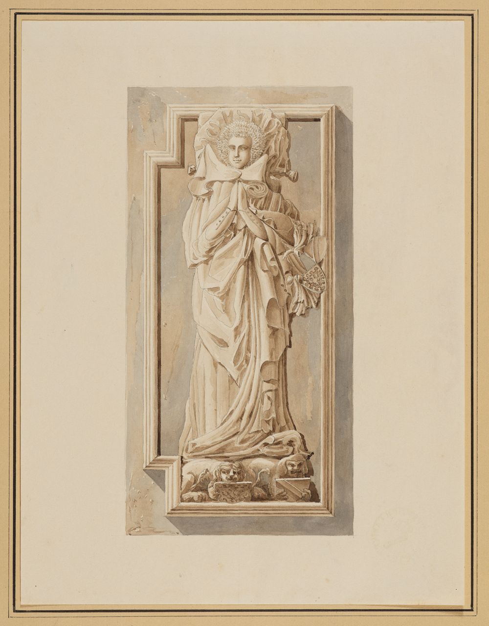 Carl Ludwig Frommel - Rötteln, Dorfkirche: Grabmal der Markgräfin Anna, geb. Gräfin von Freiburg, zweite Gemahlin Rudolfs III., gest. 1409 (Begräbnisse des Hauses Baden: Grabdenkmäler und Grabplatten)