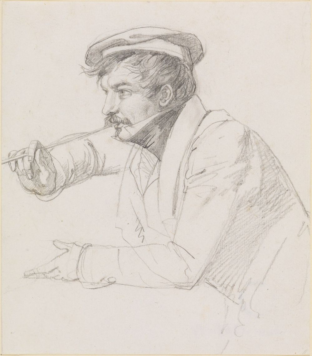 Friedrich Mosbrugger - Männliche Porträtstudie, nach links gewendet