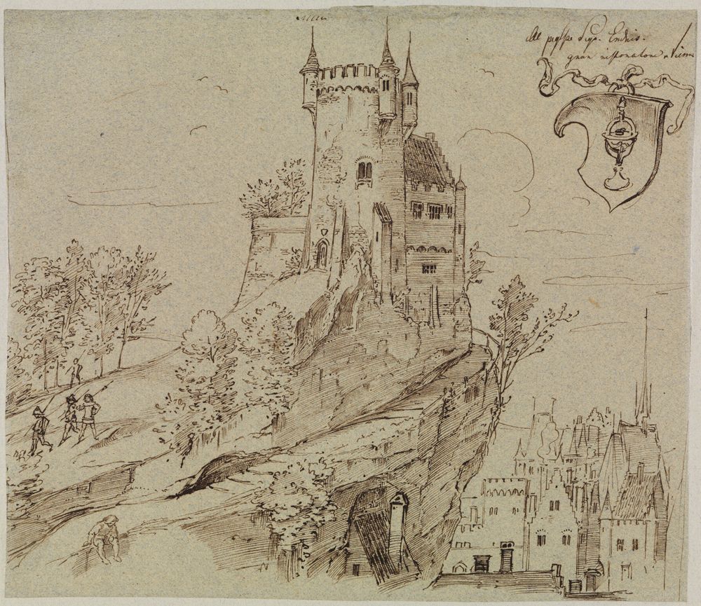 Moritz von Schwind - Burg über einer mittelalterlichen Stadt