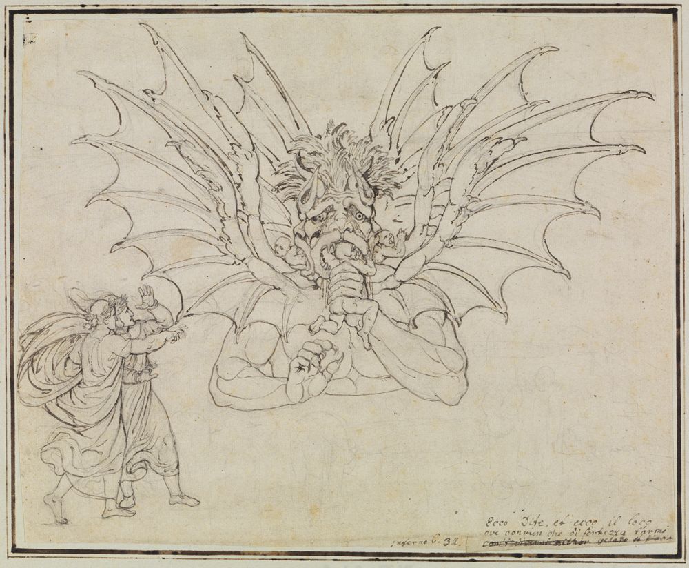 Joseph Anton Koch - Lucifer (Dante Inferno, Canto 34, V 37)