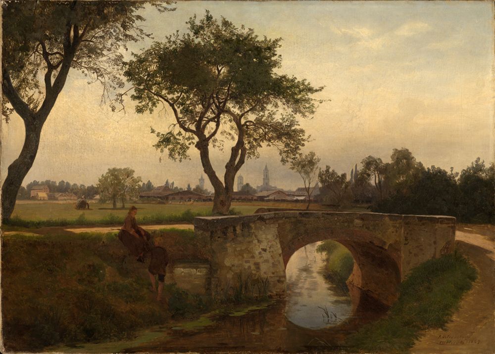 Gustav Osterroht - Blick auf Karlsruhe von Süden