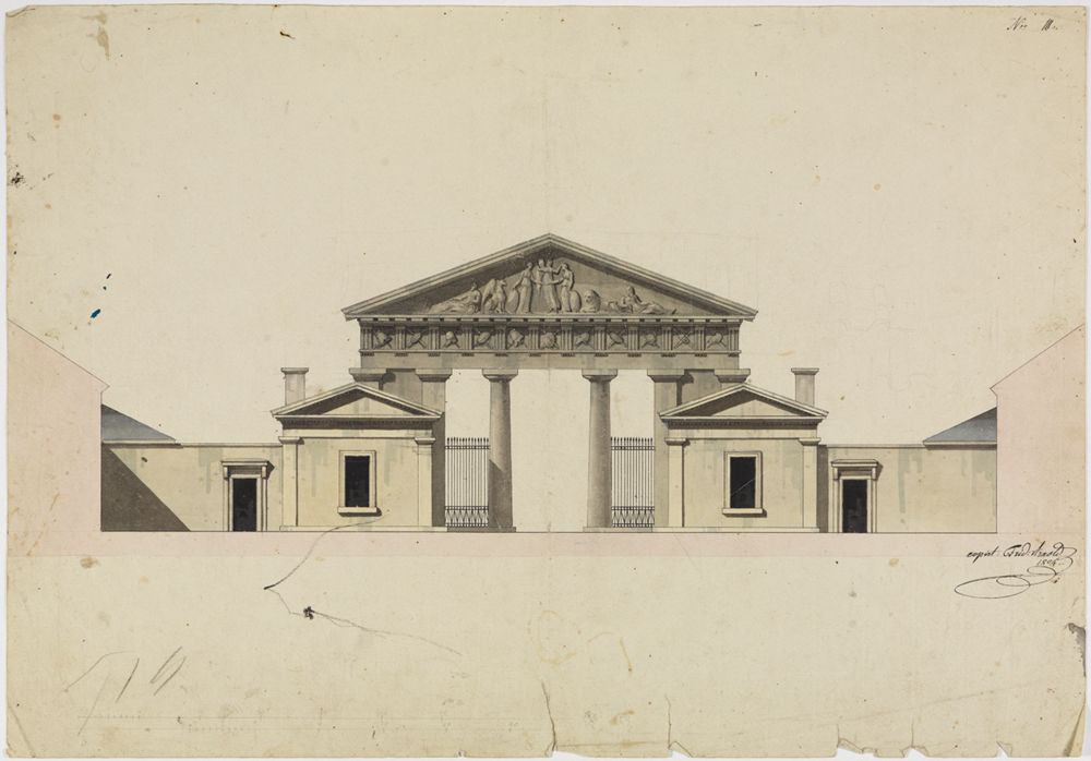 Friedrich Weinbrenner (1766) - Innere Ansicht des Ettlinger Tors in Karlsruhe
