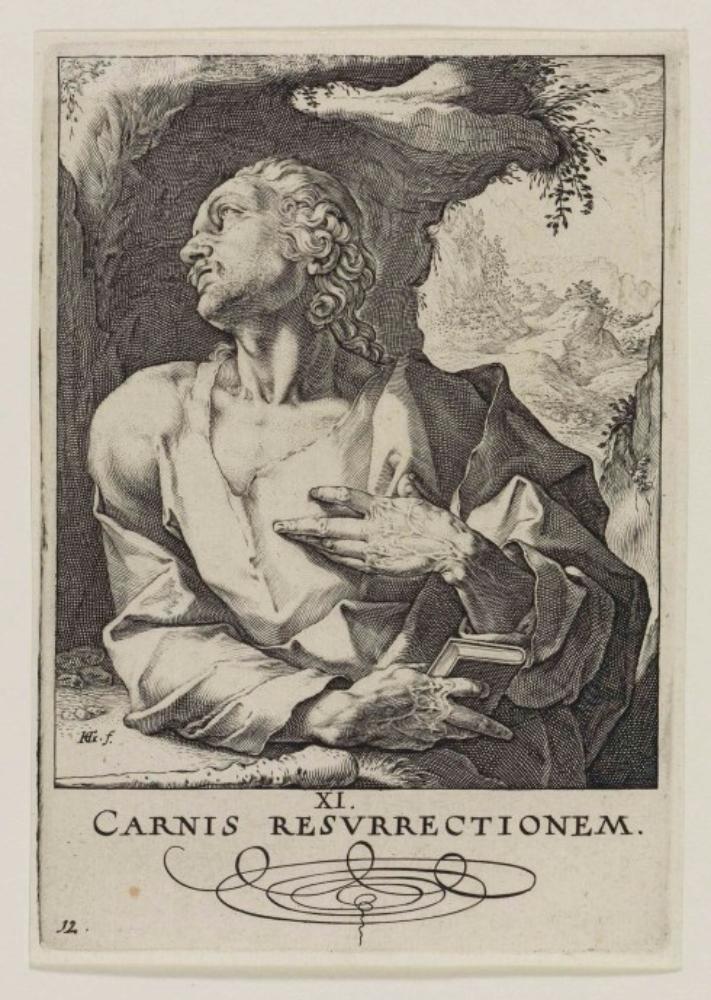 Hendrick Goltzius - Christus, die 12 Apostel mit Paulus; Blatt 12 (arabisch) (Judas Thaddäus)