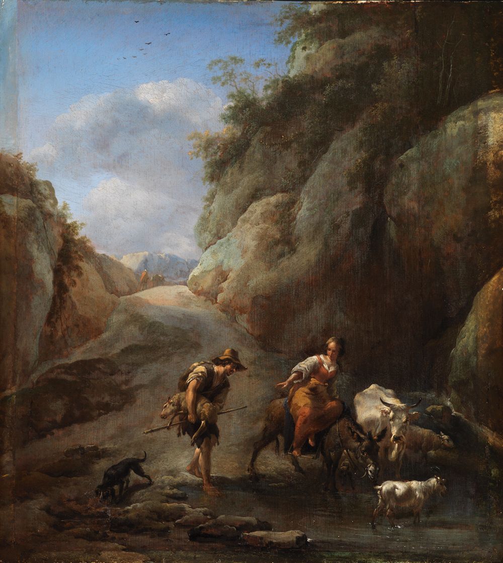 Nicolaes Berchem - Furt im Gebirge