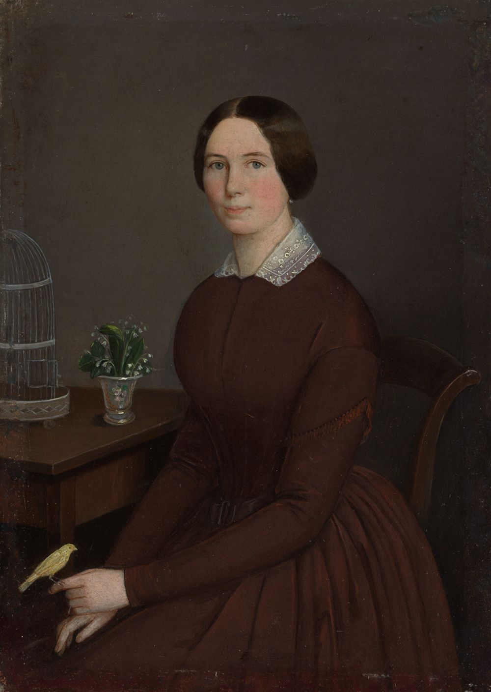 Lucian Reich - Bildnis eines Mädchens in braunem Kleid