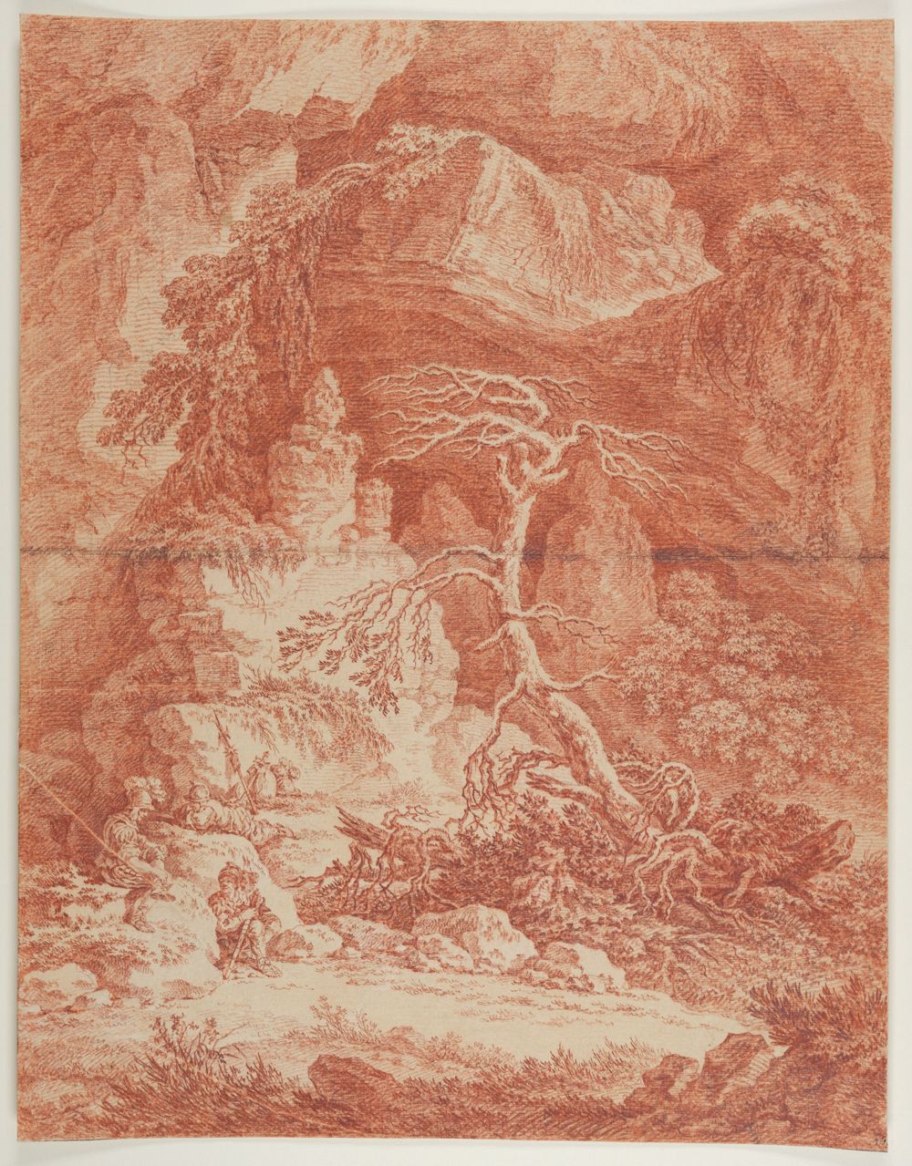 Franz Edmund Weirotter - Felsige Landschaft mit römischen Kriegern als Staffage