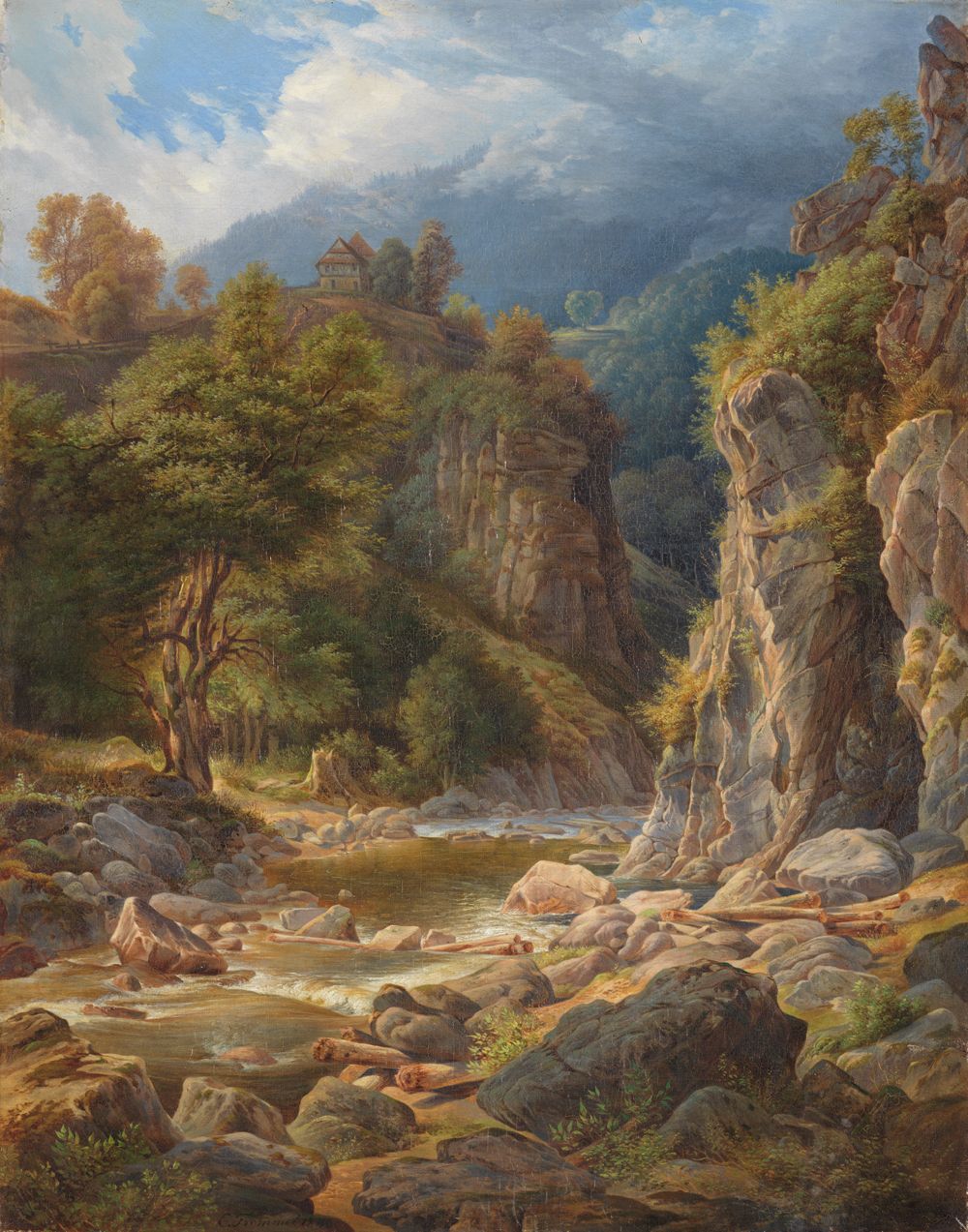 Carl Ludwig Frommel - Felspartie bei Langenbrand im Murgtal