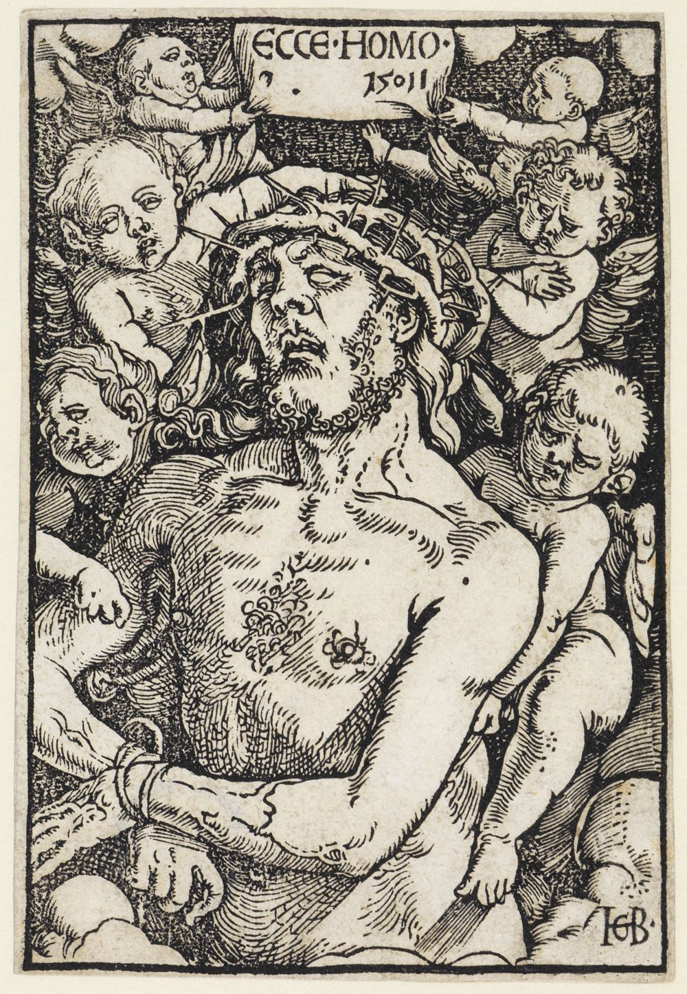 Hans Baldung - Christus in Halbfigur mit sechs Engeln (Ecce Homo)