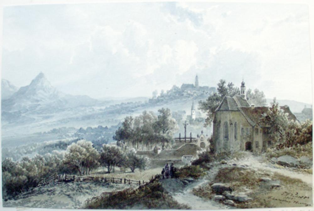 Peter Franciscus Peters - Blick von St. Luzen auf Hechingen und Burg Hohenzollern