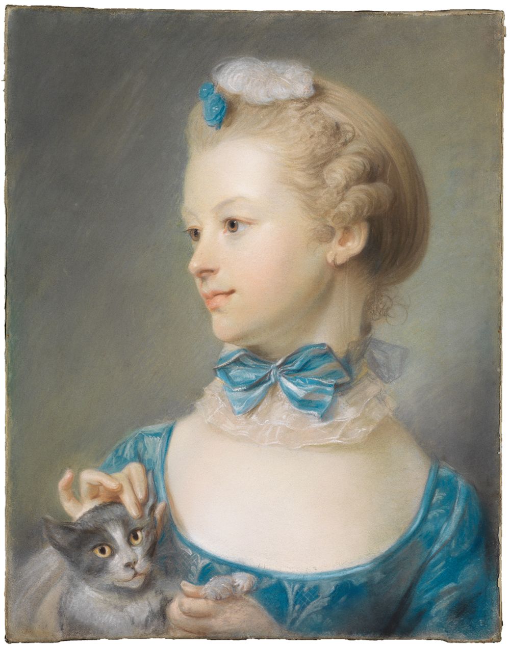 Jean-Baptiste Perronneau - Mädchen mit Katze