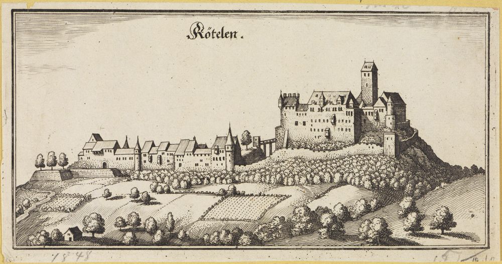 Matthäus Merian (1593) - Rötelen (Burg Rötteln bei Lörrach)