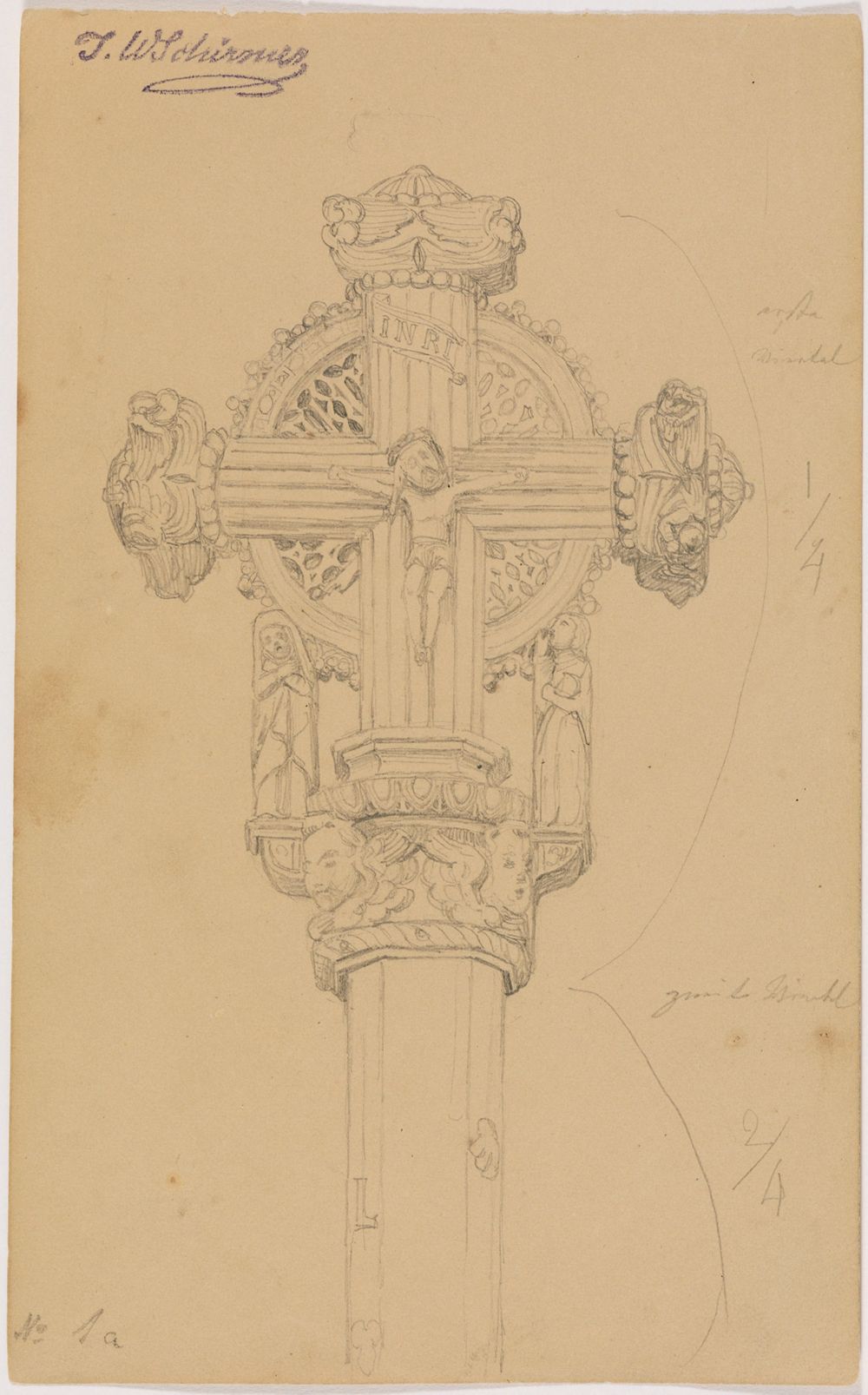 Johann Wilhelm Schirmer - Normannisches Hochkreuz, fol. 1 a
