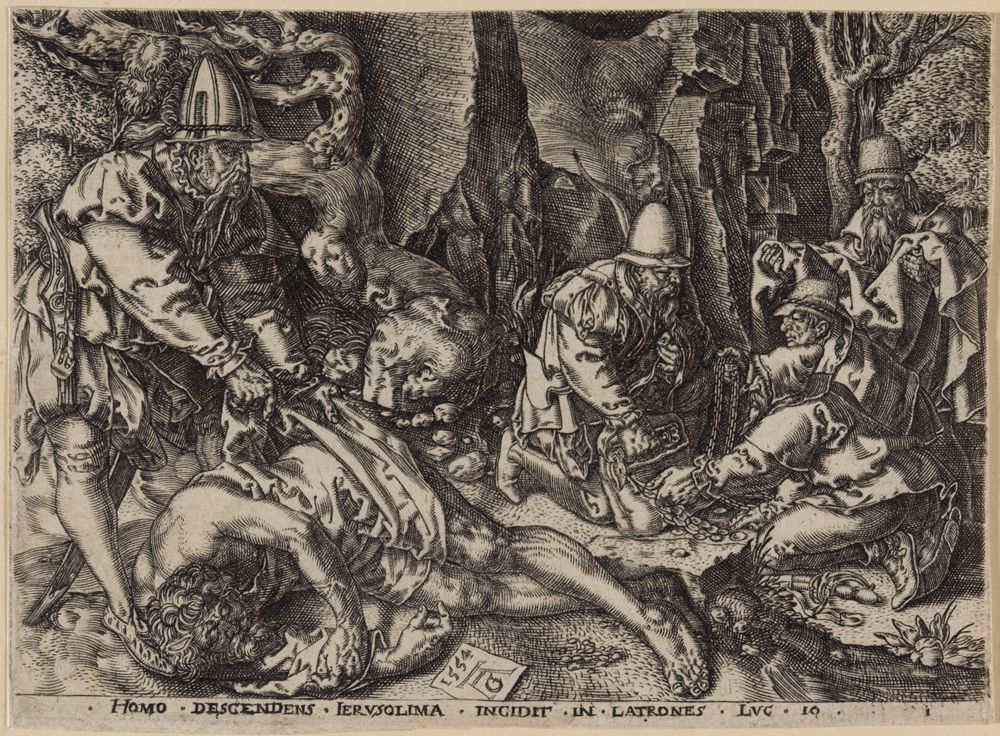 Heinrich Aldegrever - Der Überfall (Der barmherzige Samariter)
