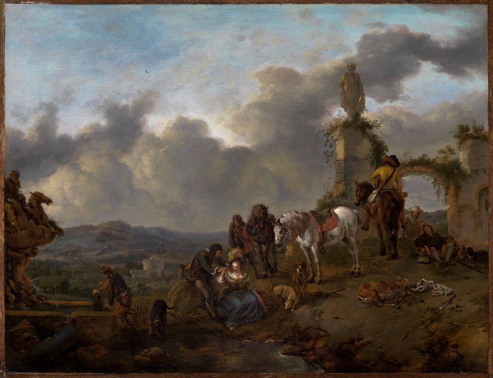 Philips Wouwerman - Rastende Jagdgesellschaft