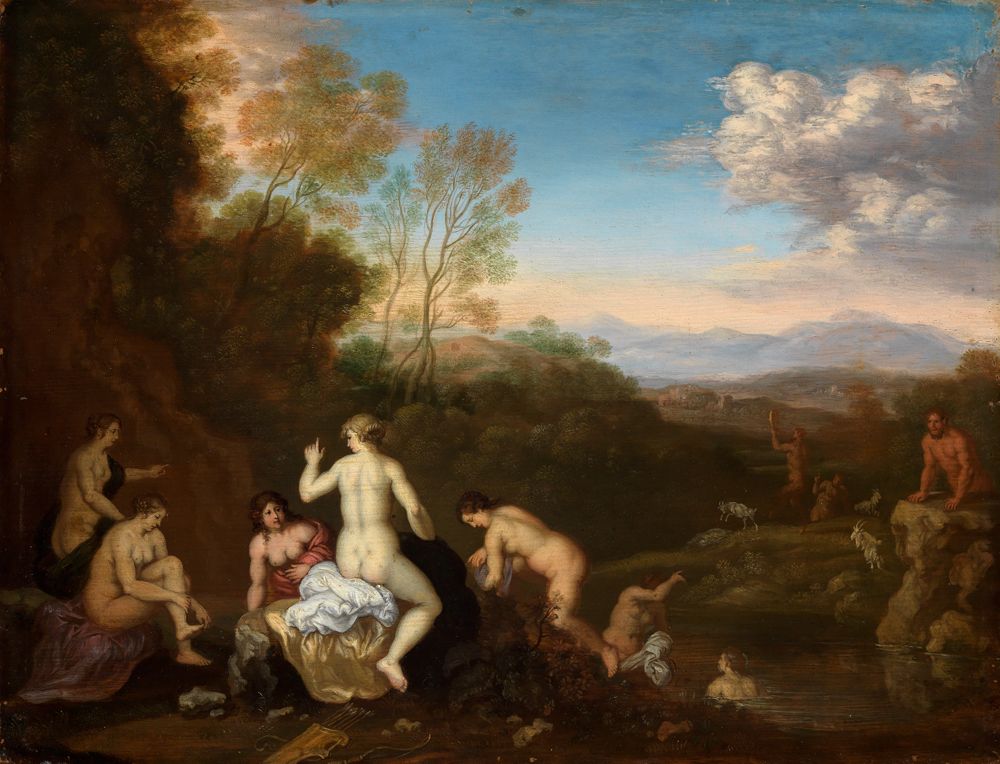Daniel Vertangen - Badende Nymphen, von einem Faun belauscht