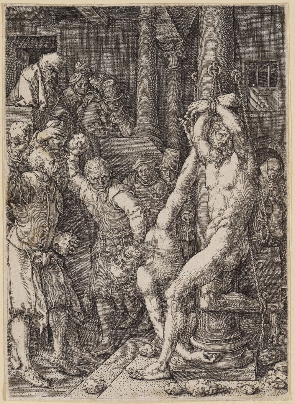 Heinrich Aldegrever - Steinigung der zwei Alten (Geschichte der Susanna)