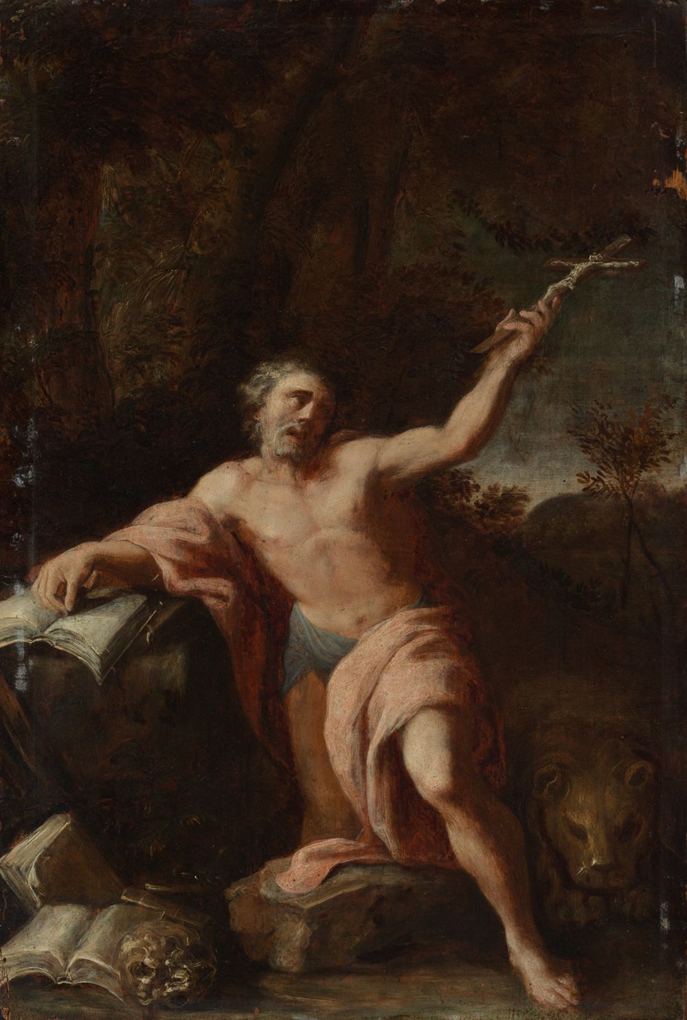 Venezianischer(?) Meister - Der büßende heilige Hieronymus in der Einöde